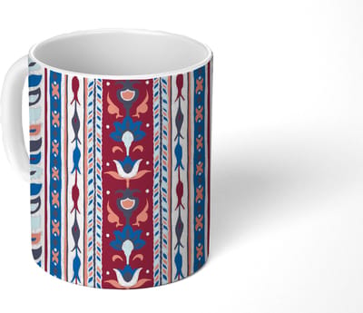 Mok - Koffiemok - Bloemen - Patronen - Planten - Abstract - Minimalisme - Mokken - 350 ML - Beker - Koffiemokken - Theemok