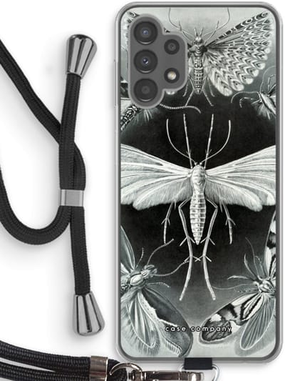 Case Company® - Hoesje met koord geschikt voor Samsung Galaxy A13 4G hoesje met Koord - Haeckel Tineida - Telefoonhoesje met Zwart Koord - Bescherming aan alle Kanten en Over de Schermrand