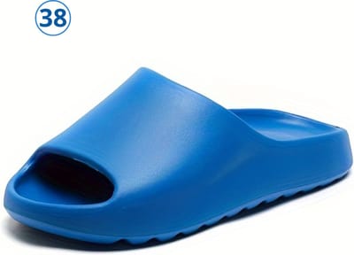 Livano Comfortabele Slippers - Badslippers - Teenslippers - Anti-Slip Slides - Flip Flops - Stevig Voetbed - Blauw - Maat 38