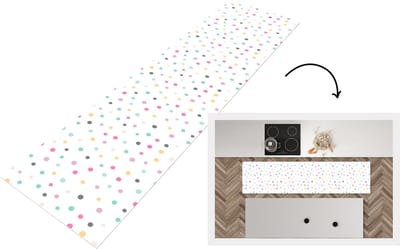 Keukenloper - Loper keuken - Confetti - Pastel - Patronen - 200x50 cm - Keukenloper vinyl