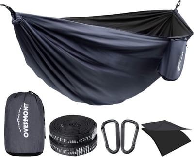 Dubbellaagse Hangmat Lichtgewicht voor Wandelen en Reizen, TÜV-gecertificeerd, Inclusief Boomriemen, 270 x 140 cm