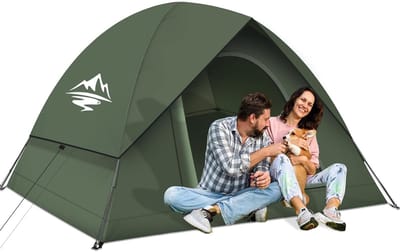 Koepeltent Kamperen - Lichtgewicht Tent - Outdoor Avontuur - Waterdicht Winddicht - 2-3 Personen - Legergroen