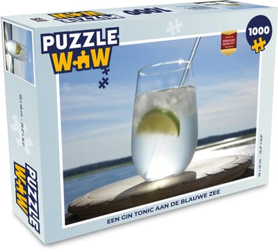 Puzzel Een Gin tonic aan de blauwe zee - Legpuzzel - Puzzel 1000 stukjes volwassenen