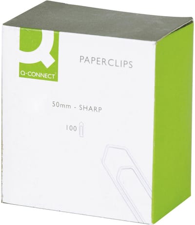 Q-CONNECT papierklemmen, 50 mm, 10 dozen van 100 stuks