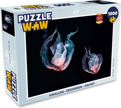 Puzzel Kwallen - Zeedieren - Zwart - Legpuzzel - Puzzel 1000 stukjes volwassenen