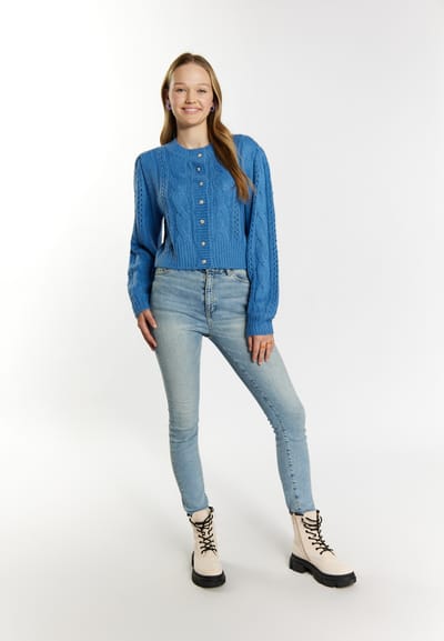 Mymo Gebreid vest Dames Hemelsblauw