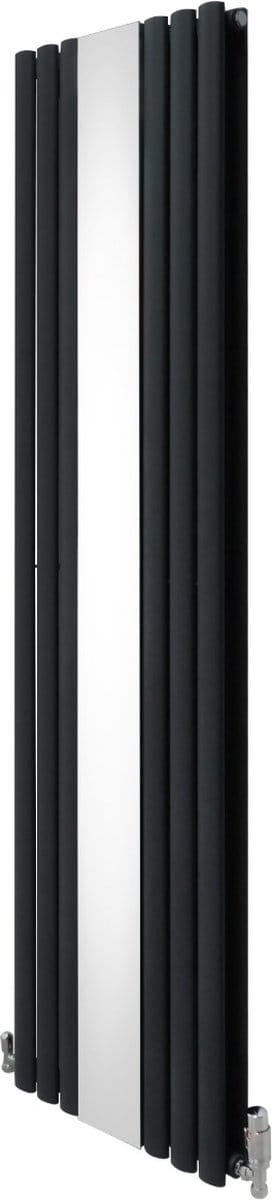 Ovale spiegelradiator + kranen - grijs - 1800x500 - 15 jaar garantie