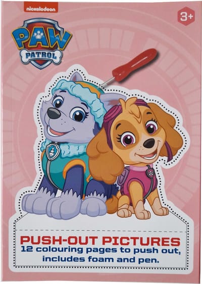 Prikblok PAW Patrol - Push-Out Plaatjes met Prikblok en Prikpen - Roze - Prikblok Jongens - Prikblok Paw Patrol - Prikblok Kinderen - 12 Vellen - 15 x 21 x 1,5 cm - Multi Kleuren - Vanaf 3 Jaar