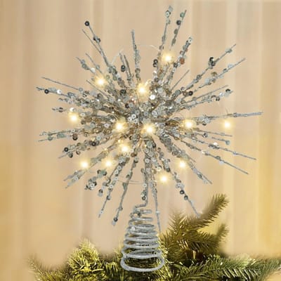 Dailygoods- Kerstboomtopper LED - Ster - Feestdecoratie - Kerstdecoratie - Huisdecoratie - 30 cm Hoogwaardig Metaaldraad - Kerstboompiek