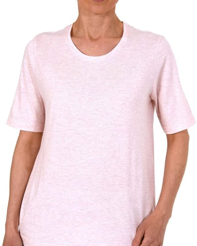Dames pyjama Top shirt korte mouw mix & match in effen kleur - 122 220 90 902