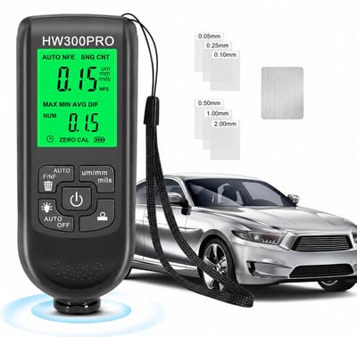 Nauwkeurig Laagdiktemeter - Lakdiktemeter Auto - Meetbereik 0 tot 2000 µm - Handheld Digitale Laagdikte Meter met Nulkalibratie en LCD-Display - Lakmeter Auto met Draagbaar Touw - Voor Auto-inspectie - SOLLBRY®