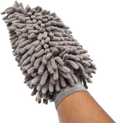Gadgetpoint - Auto Schoonmaak Spons - Autospons - Washandschoen - Schoonmaakspons Handschoen- 1 zijdig Grijs