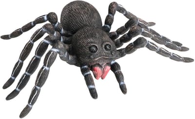 Chaks nep spin XXL - 46 x 30 cm - zwart - mega tarantula - Horror/griezel thema decoratie beestjes