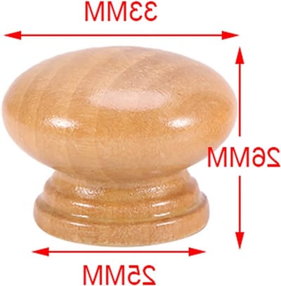Ronde houten kastknoppen met schroeven - 10 stuks in S/M/L voor meubels en lades (33MM)