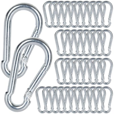 Unyqoos® Set van 60 robuuste karabijnhaken M5 voor veelzijdig gebruik binnen en buiten