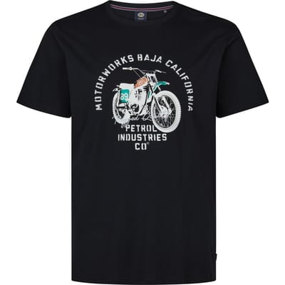 Petrol Industries - Heren T-shirt met print Geyser - Zwart - Maat 3XL