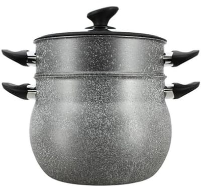 Inductie Couscous Pan 9L van Aluminium met Marmer Effect en Deksel