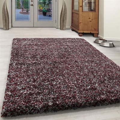 Flycarpets Lorium Vloerkleed - 80x150 cm - Rood/Grijs/Wit - Hoogpolig