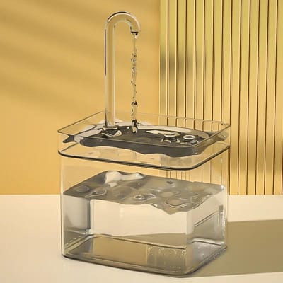 Kattenwaterfontein Automatisch Filter Transparante Katten Drinkbak USB Elektrisch Stil Recirculerend Filterend Drinkbak voor Katten Waterdispenser beige