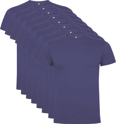8 Pack Roly Dogo Premium Heren T-Shirt 100% katoen Ronde hals Denim Blauw, Maat S