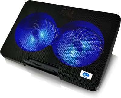 Laptop Koeler - Ventilator Stand - Gaming Laptop - Twee Stille Ventilatoren - 40 cm Breed - Zwart