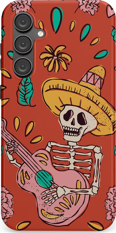 Casetastic hoesje geschikt voor Samsung Galaxy S23 FE - Dubbellaagse bescherming - Muziekbot - Fashion Case - Terracotta Taupe