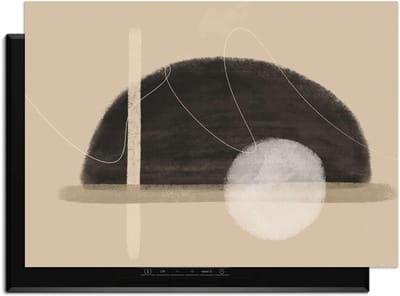 KitchenArt - Sand Dusk – Japandi Inductie Beschermer - 83x51.5 cm - Kookplaat Beschermer - Luxe Afdekplaat Inductieplaat - Anti-slip & Oprolbaar - Beschermmat Inductiekookplaat