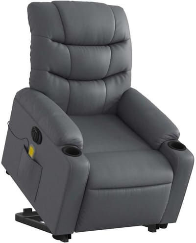 Opstastoel Elektrisch - Comfortstoel Relaxfauteuil - Hulp bij Opstaan - 6-Punts Vibratiemassage - 75.5 x 93 x 99.5 cm - Grijs