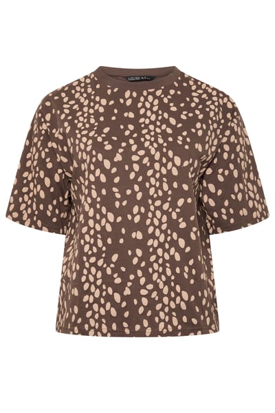 Limited Collection Chocoladebruin Tshirt Met Hertenprint Size 38