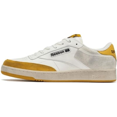 Reebok Club C Wit Oranje Distressed Unisex Sneakers RMIA011C99LEA005-0122 44 white