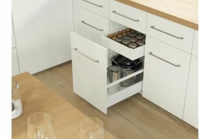 Ladegeleiderset voor meubels - Volledig uittrekbaar met demping - Wit - 300 mm breed