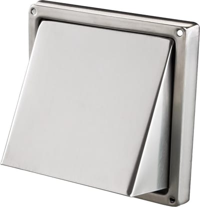 Ventilatierooster met kap RVS 150x150 mm buis Ø100 mm