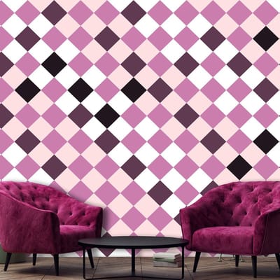 Fotobehang - Vlies Behang - Tegels in Oranje Mozaiek - 416 x 290 cm