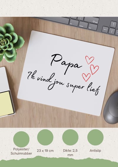 Akyol - mama ik vind jou super lief Muismat - Moeder - de liefste mama - moeder cadeautjes - moederdag - verjaardag - geschenk - kado - 23 bij 19 cm