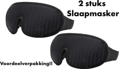 Vardaan Luxe Slaapmasker - Perfecte Nachtrust Oogmasker - Professionele Slaapmasker - 3D Ergonomisch - 100% Verduisterend - Traagschuim - Relax Luxe Slaapmasker - Anti-Rimpel - Cadeau Tip Voor Mannen, Vrouwen en Kinderen- 2 stuks