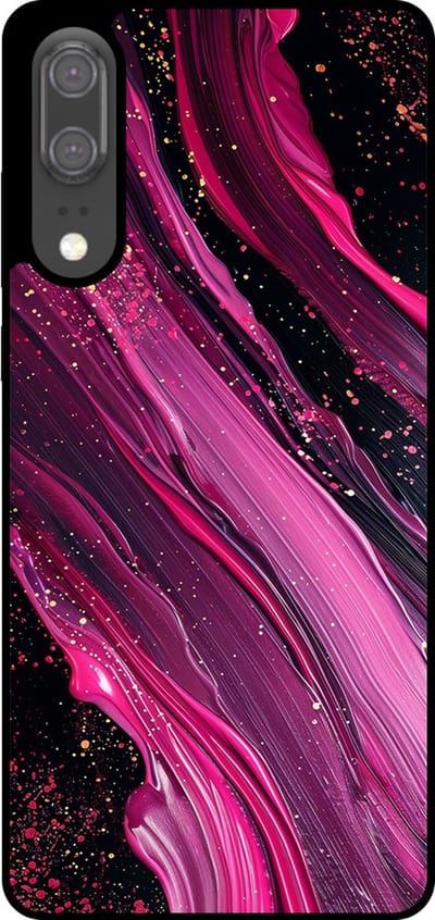 Smartphonica Telefoonhoesje Geschikt voor Huawei P20 met marmer opdruk - TPU backcover case marble design - Paars Roze geschikt voor Huawei P20