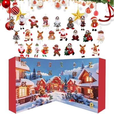 Adventskalender Pluche - Kerst Kalender - Dagen Tellen - 24 Feestdagen - 21 x 21 cm - Uniek Kenmerk