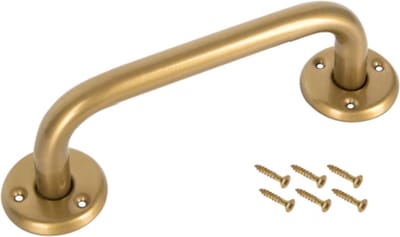 Gouden Wandbeugel - Extra Grip - 30 cm - Handgreep / Wandgreep Voor Badkamer / Douche / Toilet - Toiletbeugel - Badgreep - Douchegreep - Non-Slip Grab Bar - Keuken - Trap - Handgreep Keukenkastjes - Veiligheidsgreep - Inclusief Schroeven