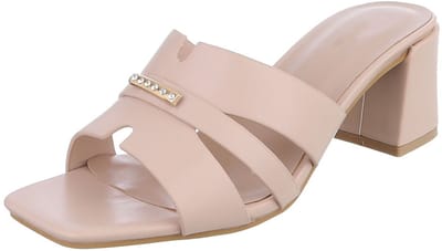 Dames muiltjes met blokhak en sierdetail Mt:36