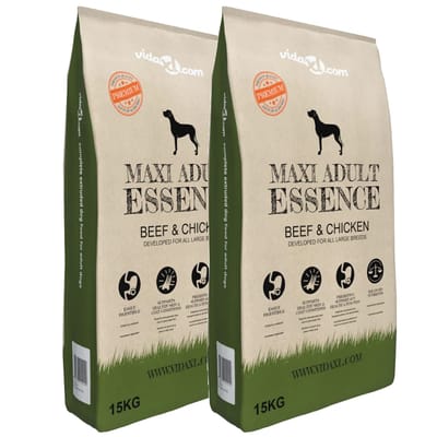 vidaXL - Premium - hondenvoer - Maxi - Adult - Essence - Beef - & - Chicken - 30 - kg - 2 - st