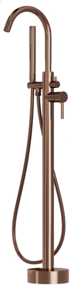 FugaFlow Eccelente Acces Vrijstaande Badkraan - 113cm - handdoucheset - Geborsteld koper PVD (Koper)