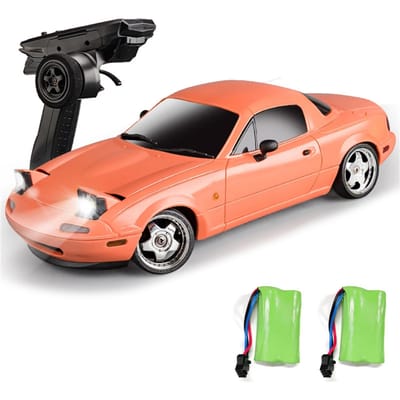 Voiture télécommandée, jouet de voiture rechargeable 2,4 GHz pour garçons et filles, véhicule de dérive à l'échelle 1/18 avec 2 battery rose