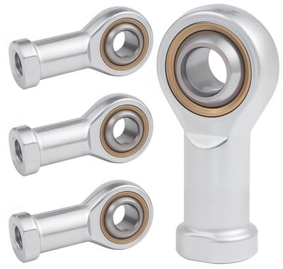 Set van 4 zelf smerende scharnierkoppen met interne draad en U-ballen voor sferische schuifstandeenheden (M12)