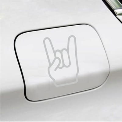 Bumpersticker - Rock N Roll - 13,5 X 8,9 - Licht Grijs
