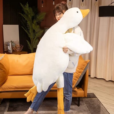 Dailygoods- Knuffeldier Reuzen Eend 50-160 cm - Zacht Pluche - Slaapkussen - Bureaukussen - Speelgoed - Veelzijdig Gebruik