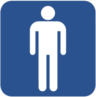 WC deur sticker toilet heren 100 x 100 mm