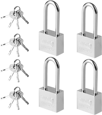 Zware hangsloten set - Weerbestendig buitenslot voor schuur, gymkluis, hek - 4 stuks met lange beugel.