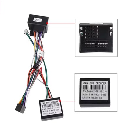 Iso kabelset 40pin met canbus decoder voor Carplay en android autoradio | Geschikt voor o.a. Seat Leon, Ibiza, Altea, XL, Alhambra Scoda Octavia Fabia 2004 - 2015 | kabel stekker quadlock connector aansluiting 40 pins verloopstekker | vw Mk2 1p 6J