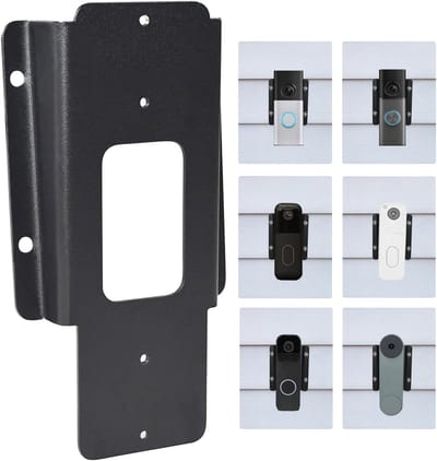 Deurbel Montagebeugel - Vinyl Siding Houder - Deurbel Installatie - Specifiek voor Vinyl - 6.5 inch Diepte - Zwart