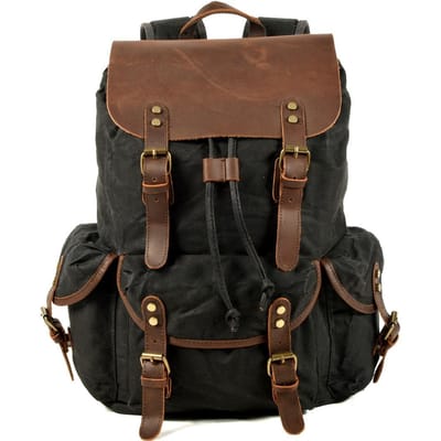 Sacs à dos de voyage pour étudiants cirés à l'huile, grande capacité, étanches, pour ordinateur portable, sacs à dos de jour, toile de coton pur, sacs à dos en cuir